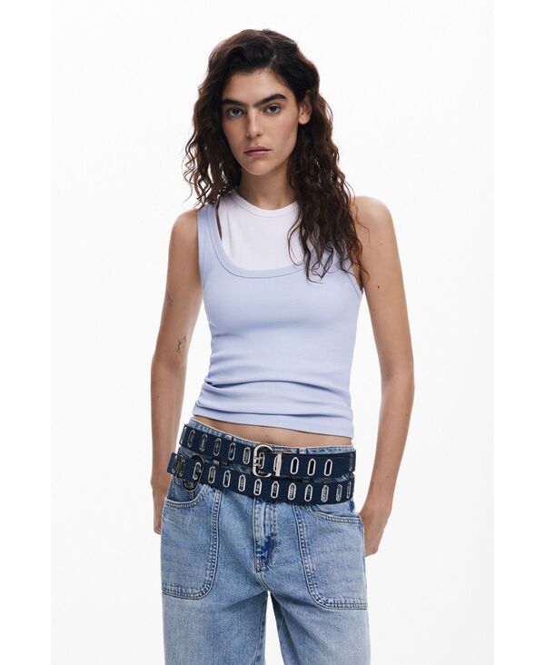 デジグアル レディース 付属物 三尺帯 Desigual Women\u0027s Reversible belt Dark blue 青碧