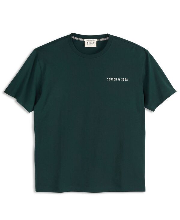 スコッチアンドソーダ メンズ トップス Tシャツ クルーネック 半袖 SCOTCH & SODA Men'short-Sleeve Crewneck T-Shirt Cypress Green グリーン|ReVida 店