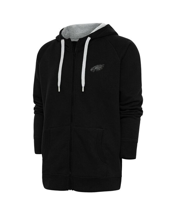 アンティグア メンズ アウター パーカー・スウェット ロゴタイプ Antigua Men\u0027s Black Philadelphia Eagles Tonalogo Victory Full-Zip Hoodie Black 黒いこと