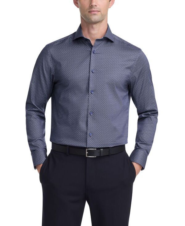 テッドベーカー メンズ トップス プルオーバー か細い填まる Ted Baker Men\u0027s Round Cuff Slim Fit Dresshirt Navy Multi 米国海軍