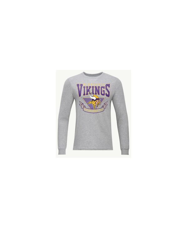 はやりっ児 メンズ トップス ティーシャツ Champion Men\u0027s Heather Gray Minnesota Vikingsealong Sleeve T-Shirt Heather Gray 薄墨色