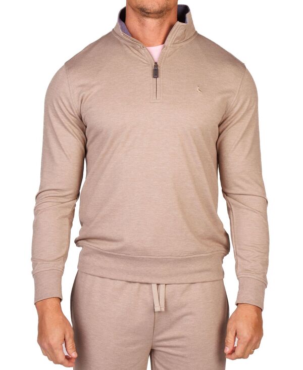テーラーバード メンズ アウター パーカー・スウェット ハーフジップ パイル Tailorbyrd Men's Fine French Terry Quarter Zip Oatmeal オートミール｜ReVida 店