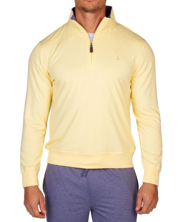 テーラーバード メンズ アウター パーカー・スウェット ハーフジップ パイル Tailorbyrd Men's Fine French Terry Quarter Zip Sunshine｜ReVida 店