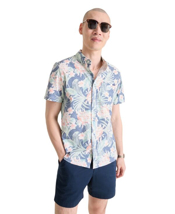 チャビーズ メンズ トップス ティーシャツ 刷り上げる Chubbies Men\u0027s The Resort Wear Printed Shirt Blue/Floral multi 青碧