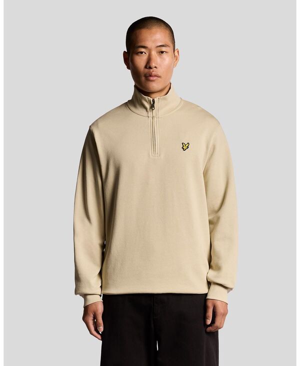 ライルアンドスコット メンズ アウター パーカー・スウェット ハーフジップ Lyle \u0026 Scott Men\u0027s Loopback Quarter Zip Sweat Beige ベージュ