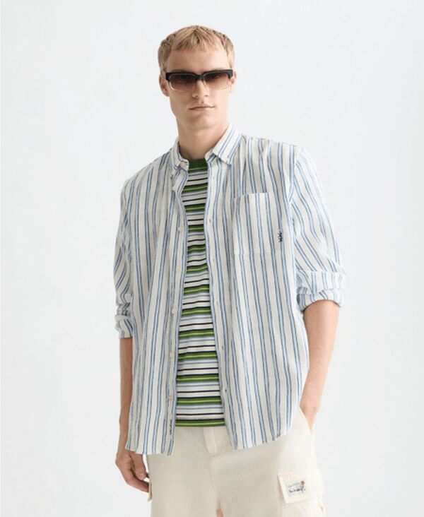 スコッチアンドソーダ メンズ トップス プルオーバー 綿織物 長袖 SCOTCH \u0026 SODA Men\u0027s Windsurfer Striped Cotton Long-Sleeve Shirt Windsurfer Stripe 縞模様