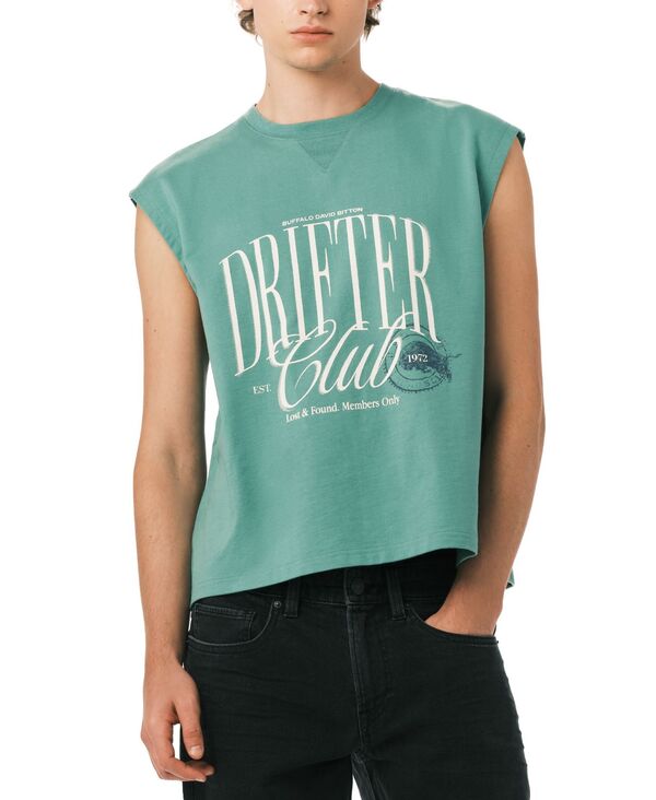 バッファロー・デイビッド・ビトン メンズ トップス プルオーバー ノースリーブ Buffalo David Bitton Men\u0027s Kurt Sleeveless T-Shirt Gossamer Green 緑であること