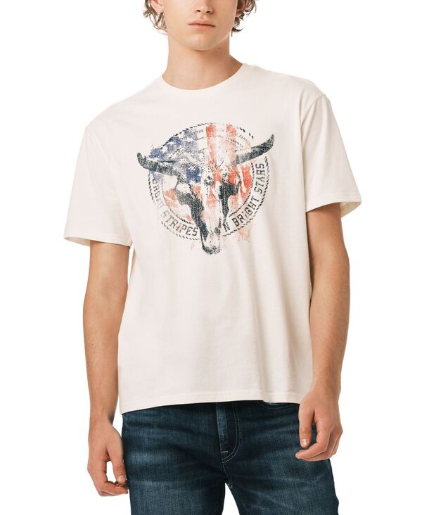 バッファロー・デイビッド・ビトン メンズ トップス プルオーバー 半袖 Buffalo David Bitton Men\u0027s Classic Short-Sleeve Silhouette T-Shirt Milk