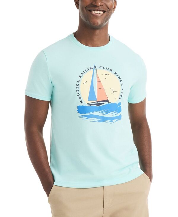 ナウティカ メンズ トップス プルオーバー 半袖 グラフィック Nautica Men\u0027short-Sleeve Graphic T-Shirt Blue Tint 青色