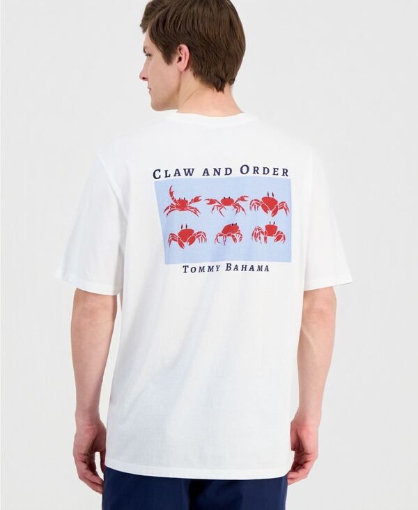 トッミーバハマ メンズ トップス ティーシャツ 綿織物 グラフィック Tommy Bahama Men\u0027s Cotton Claw And Order Graphic T-Shirt White 白いこと