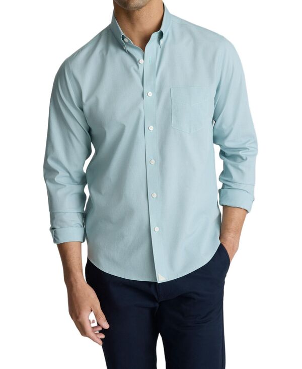 アンタックイット メンズ トップス プルオーバー レギュラー相応う UNTUCKit Men\u0027s Regular Fit Wrinkle-Free Cadetto Button Up Shirt Green 緑であること