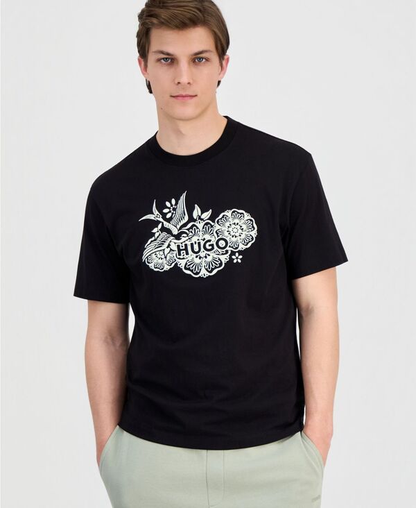 ヒューゴボス メンズ トップス ティーシャツ 刺しゅう Hugo Boss Men\u0027s Dangen Embroidered T-Shirt black 黒いこと
