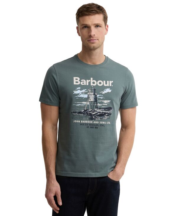 バブアー メンズ トップス ティーシャツ グラフィック Barbour Men\u0027s Harbourside Graphic Tailored-Fit-Shirt Vintage Teal ティール