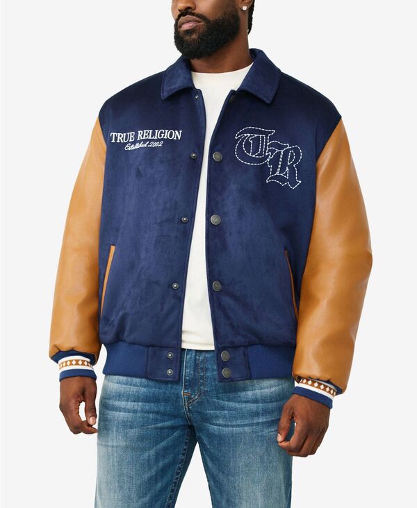 トゥルーレリジョン メンズ アウター 上衣・上衣 True Religion Men\u0027serpent Bomber Jacket Dress Blue 青碧