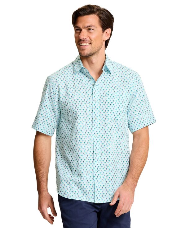 トッミーバハマ メンズ トップス プルオーバー 半袖 Tommy Bahama Men\u0027s Nova Wave Flock Short-Sleeve Shirt Scandia Blue 青碧