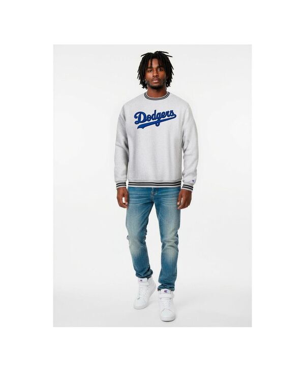 はやりっ子 メンズ アウター パーカー・スウェット ティーシャツ Champion Men\u0027s Heather Gray Los Angeles Dodgers Reverse Weave Sweatshirt Heather Gray 薄墨色