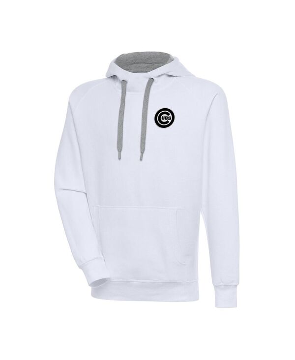 アンティグア メンズ アウター パーカー・スウェットール Antigua Men\u0027s White Chicago Cubs Metallic Victory Pullover Hoodie White 白いこと