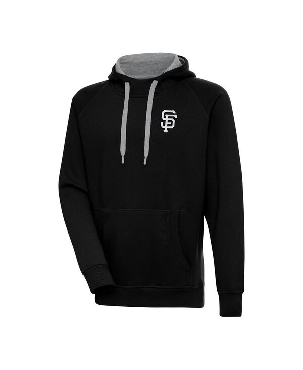 アンティグア メンズ アウター パーカー・スウェットール Antigua Men\u0027s Black San Francisco Giants Metallic Victory Pullover Hoodie Black 黒いこと