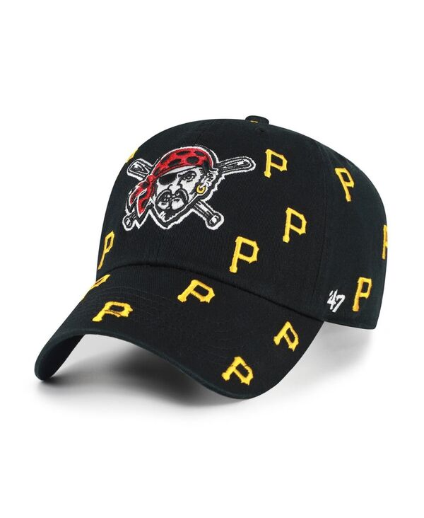 47 ブランド名 レディース 添え物 かぶり笠 \u002747 Brand Women\u0027s Black Pittsburgh Pirates Confetti Clean Up Adjustable Hat Black 黒いこと