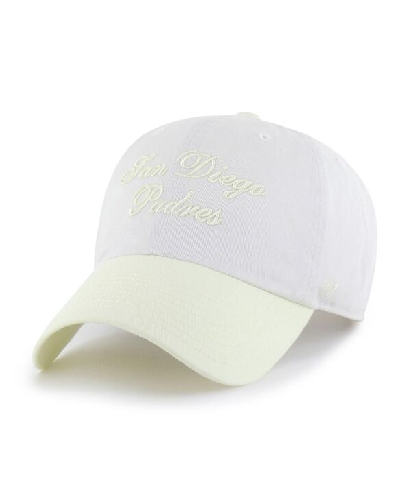 47 ブランド名 レディース 添え物 かぶり笠 \u002747 Brand Women\u0027s White/Yellow San Diego Padres Gelato Two-Tone Clean Up Adjustable Hat White Yellow 白いこと