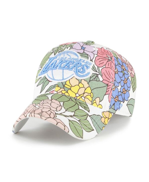 47 ブランド名 レディース 添え物 かぶり笠 \u002747 Brand Women\u0027s Los Angeles Lakers Florentina Clean Up Adjustable Hat White Green 白いこと