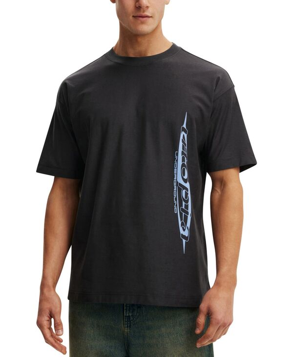 コットンオン メンズ トップス ティーシャツ グラフィック COTTON Men\u0027s Modern Box-Fit Graphic T-Shirt Black 黒いこと