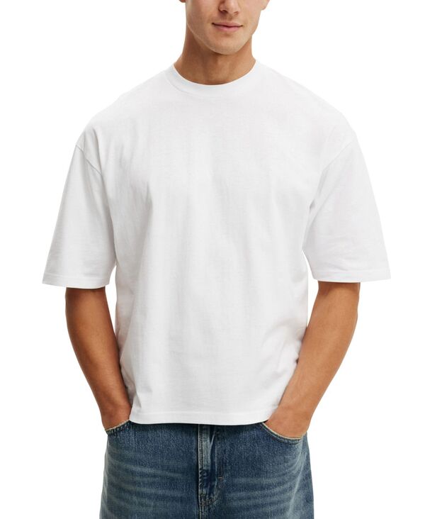コットンオン メンズ トップス ティーシャツ クロップド COTTON Men\u0027s Cropped Modern-Fit-Shirt White 白いこと