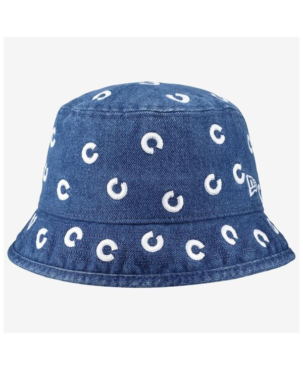 ニュー内鰓 レディース 佩び物 かぶり笠 ジーンズ New Era Women\u0027s Chicago Cubs Denimicro Bucket Hat Denim ジーンズ