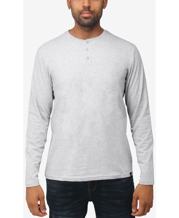 エックス花の冠 メンズ トップス ティーシャツ XRAY X RAY Men\u0027s Long Sleeve Henley T-Shirt Cloud grey 薄墨色