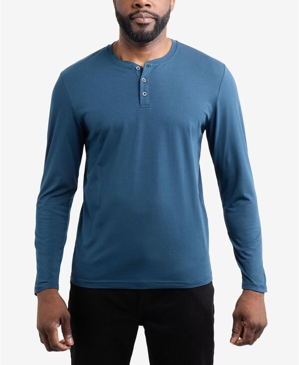 エックス花の冠 メンズ トップス ティーシャツ XRAY X RAY Men\u0027s Long Sleeve Henley T-Shirt Dark teal ティール