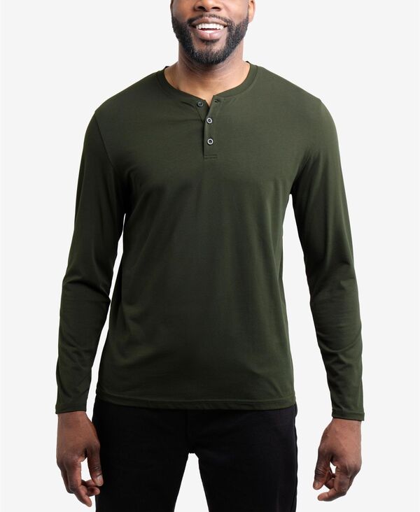 エックス花の冠 メンズ トップス ティーシャツ XRAY X RAY Men\u0027s Long Sleeve Henley T-Shirt Olive オリーブ