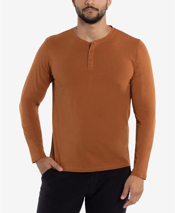 エックス花の冠 メンズ トップス ティーシャツ XRAY X RAY Men\u0027s Long Sleeve Henley T-Shirt Sienna