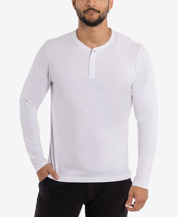 エックス花の冠 メンズ トップス ティーシャツ XRAY X RAY Men\u0027s Long Sleeve Henley T-Shirt White 白いこと