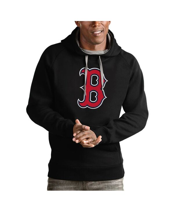 アンティグア メンズ アウター パーカー・スウェット ロゴタイプ Antigua Men\u0027s Black Boston Red Sox Victory Pullover Team Logo Hoodie Black 黒いこと