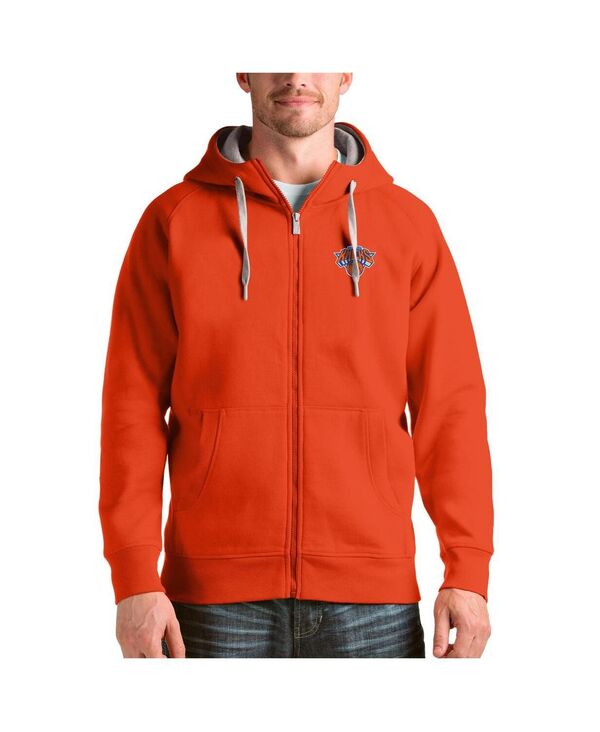 アンティグア メンズ アウター パーカー・スウェット ロゴタイプ Antigua Men\u0027s Orange New Yorknicks Logo Victory Full-Zip Hoodie Orange オレンジ色