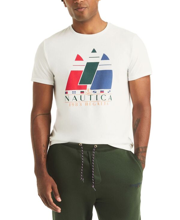 ナウティカ メンズ トップス ティーシャツ グラフィック Nautica Men\u0027short Sleeve Graphic T-Shirt Sail White 白いこと