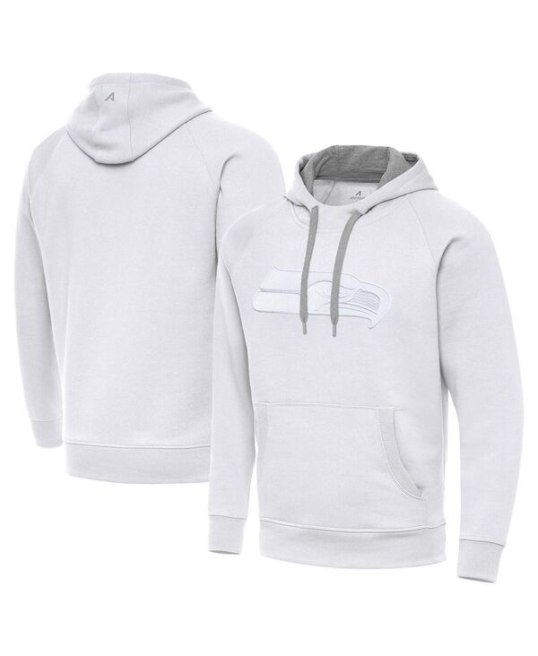 アンティグア メンズ アウター パーカー・スウェット Antigua Men\u0027s White Seattle Seahawks Victory Pullover Hoodie White 白いこと