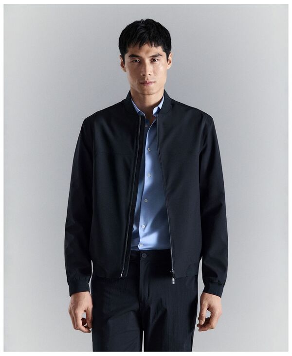 マンゴ メンズ アウター 上衣・上衣 MANGO Men\u0027s Water-Repellent Bomber Jacket Navy 米国海軍