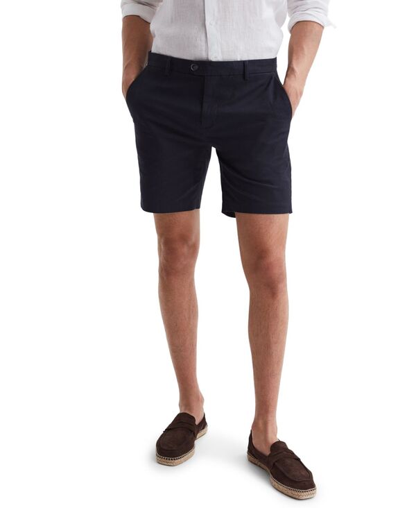レイス メンズ ボトムス ハーフパンツ・ショーツ ショートパンツ コットン REISS Men's Wicket Modern Fit 7" Cotton Blend Chino Shorts Navy ネイビー|ReVida 店
