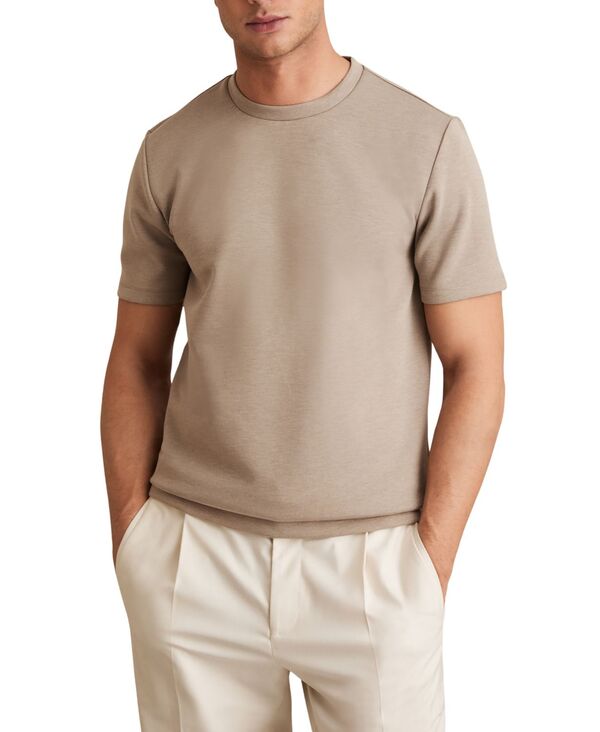 レイス メンズ トップス プルオーバー REISS Men\u0027s Bradley Premium-Interlock Modern-Fit-Shirtaupe Brown 赤銅色