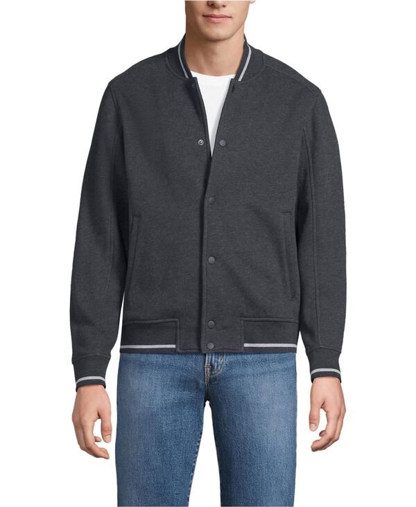 ランズ挙げ句の果て メンズ アウター パーカー・スウェット Lands\u0027 End Men\u0027seriousweats Bomber Dark charcoal heather 濃灰色
