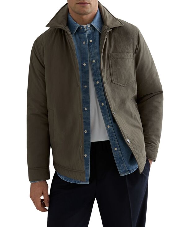 レイス メンズ トップス シャツ キルティング REISS Men's Vasey Quilted Press-Stud Overshirt Dark Green グリーン｜ReVida 店 52,680円