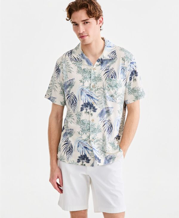 トッミーバハマ メンズ トップス プルオーバー 刷り上げる Tommy Bahama Men\u0027s Vista Mar Bravo Beach Printed Camp Shirt Starbright