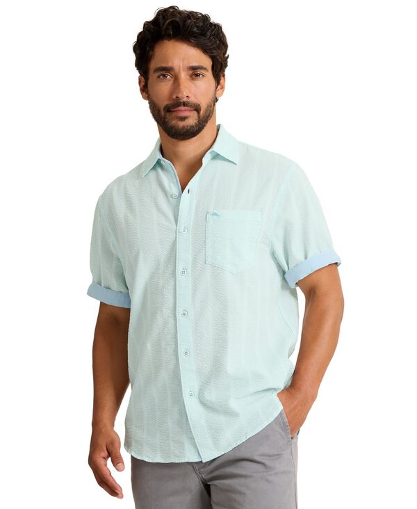 トッミーバハマ メンズ トップス プルオーバー Tommy Bahama Men\u0027s Nova Wave Stripe Shirt Dusty Aqua アクア