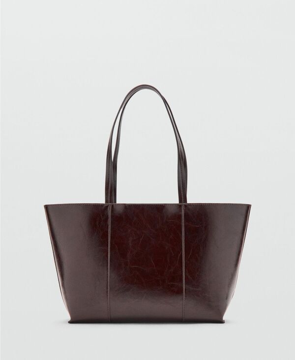 マンゴ レディース 御徒面子 MANGO Women\u0027s Medium Shopper Bag Dark Brown 赤銅色