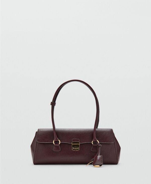 マンゴ レディース 御徒面子 MANGO Women\u0027s Flap City Shoulder Bag Burgundy バーガンディ