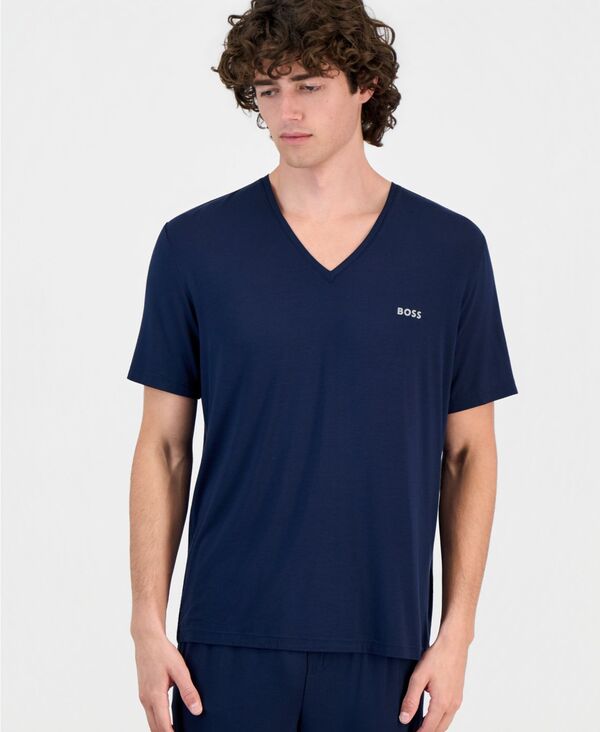 ヒューゴボス メンズ トップス ティーシャツ Vのど首 Hugo Boss Men\u0027s Modal-Blend V-Neck Comfort-Shirt Dark Blue 青碧
