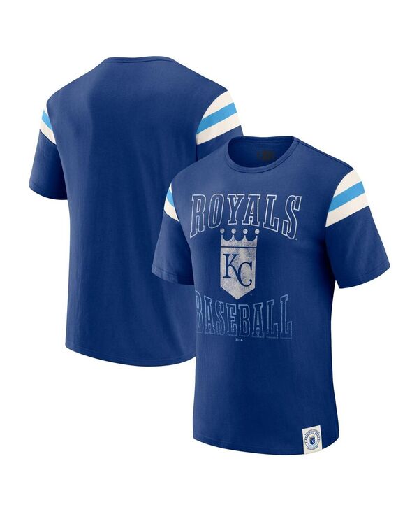 ファナティクス メンズ トップス プルオーバー Fanatics Darius Rucker Collection By Men\u0027s Royal Kansas City Royals Distressed Sleeve Stripe T-Shirt Royal 縞模様