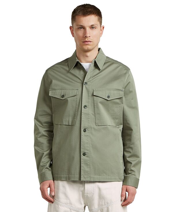 ジースター メンズ トップス シャツ G-Staraw Men's Core Lightweight Regular-Fit Overshirt Light Orphus|ReVida 店
