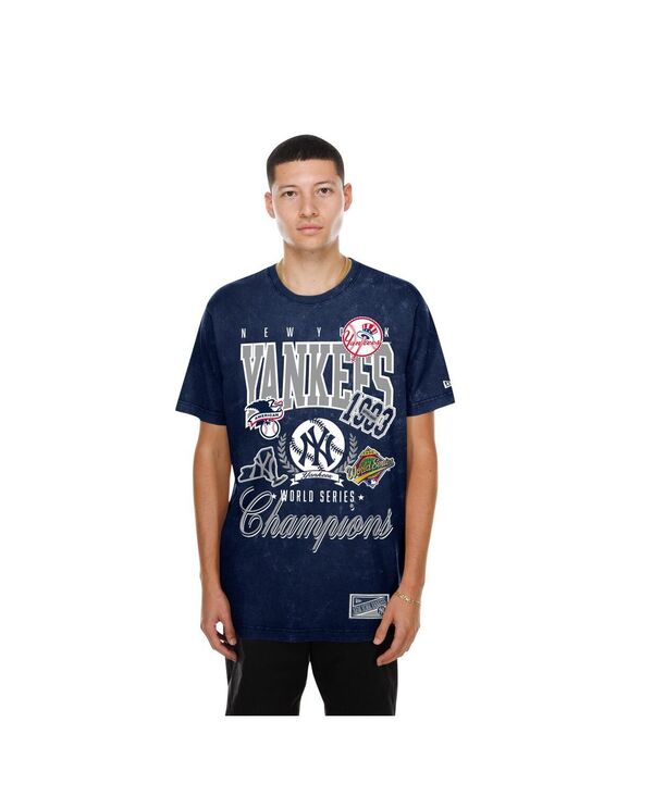 ニュー内鰓 メンズ トップス ティーシャツ New Era Men\u0027s Navy New York Yankees Mineral Wash T-Shirt Navy 米国海軍